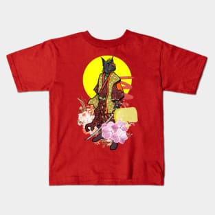 dog  samurai warriors  with sword Kids T-Shirt